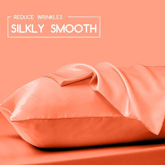 Soft Silky Satin Pillowcase Luxurious Pillow Cover Set of 2 - Picture 5 of 11